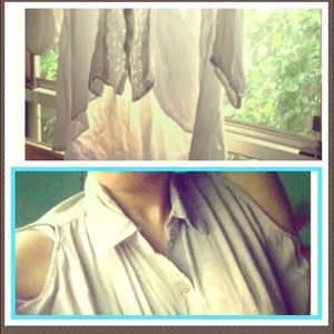 Two Shirt Bundle: tan shirt  and white shirt