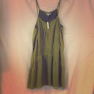 Olive Green Spaghetti Strap Dress