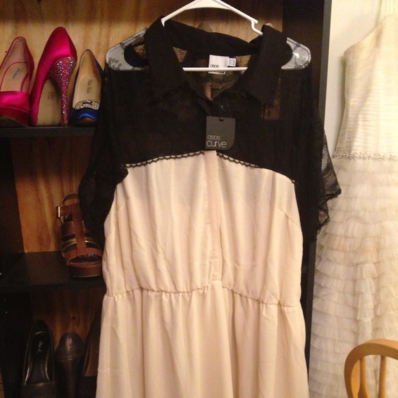 Asos curve lace and cream dress