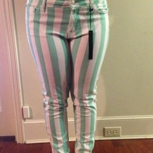 Mint striped jeans size 30 (30x29 in.)