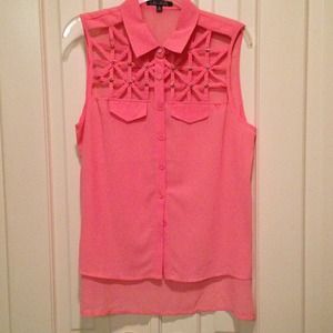 Button up L coral shirt
