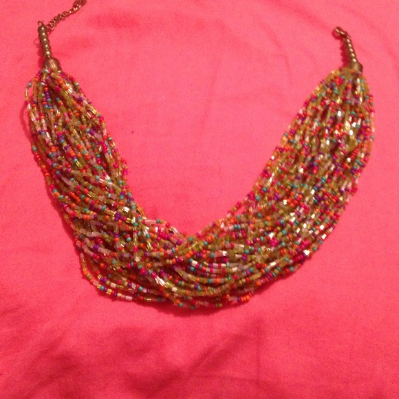 VINTAGE multicolor beaded choker