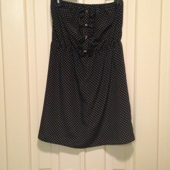 L polka dot slip on tube dress