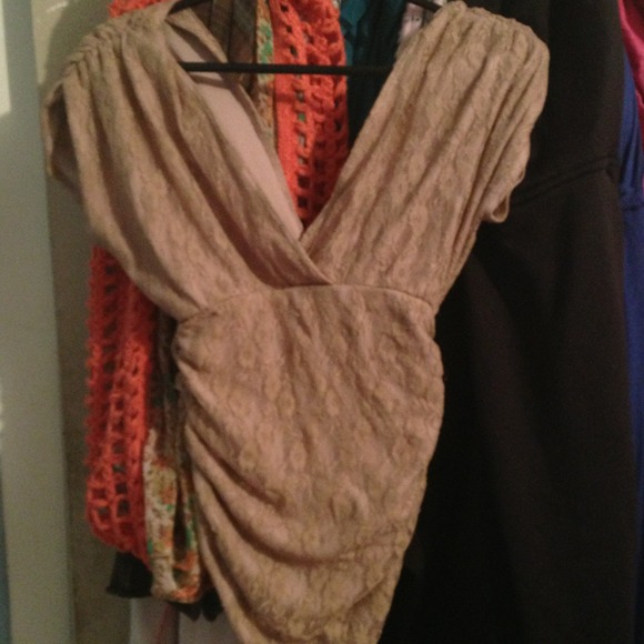 Fully lined lace v-neck