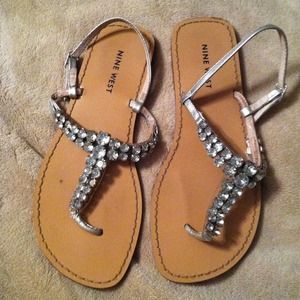 Jeweled flip flops