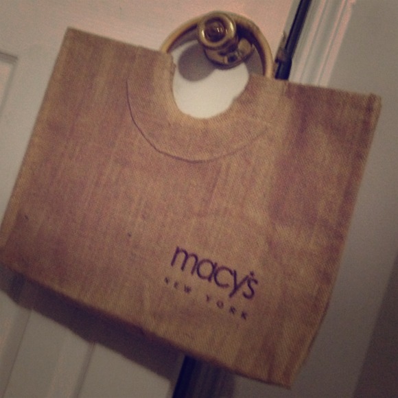 💥SOLD💥Macy's New York Burlap Purse Tote