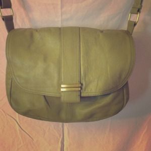 Dark Beige Leather Purse with long strap