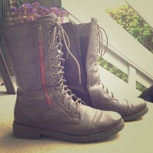 Chocolate Brown Combat Boots