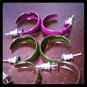 3 sets of hoop earrings