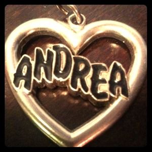 "Andrea" heart charm