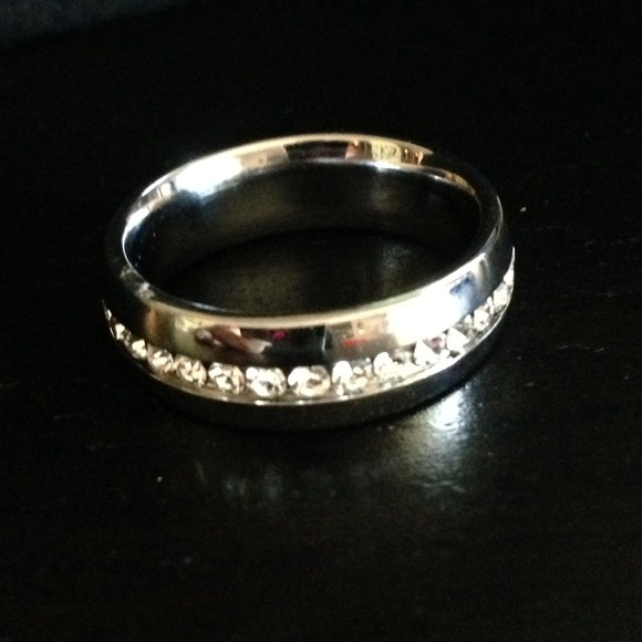 Inlay CZ Eternity Ring - Picture 2 of 4