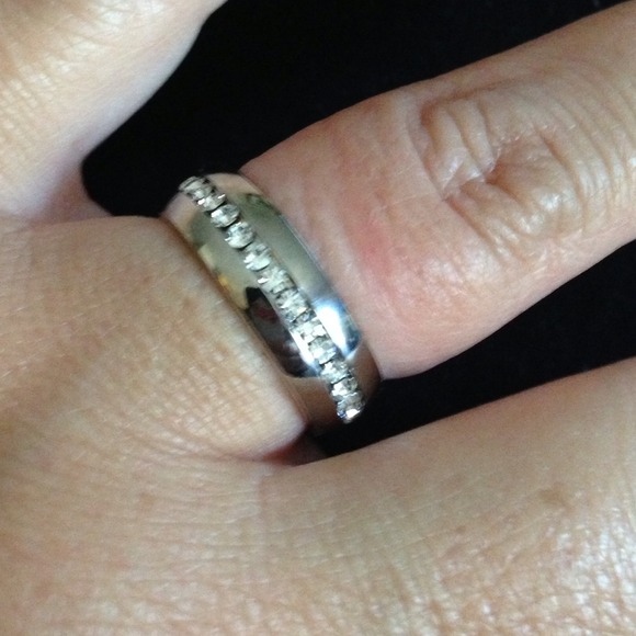 Inlay CZ Eternity Ring - Picture 3 of 4
