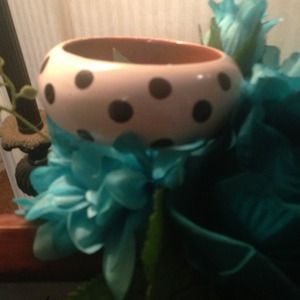 Black and white polka dot wooden cuff