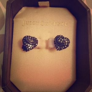 REDUCED: Juicy Couture black puff heart earrings