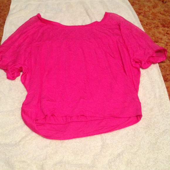 Semi sheer chiffon panel tee