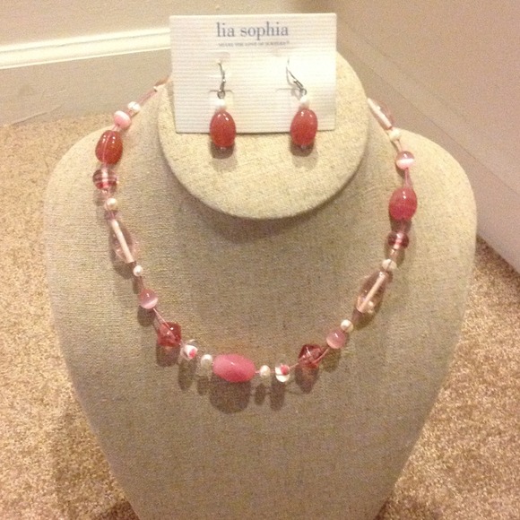 Lia Sophia "Infrarose" Necklace and Earrings