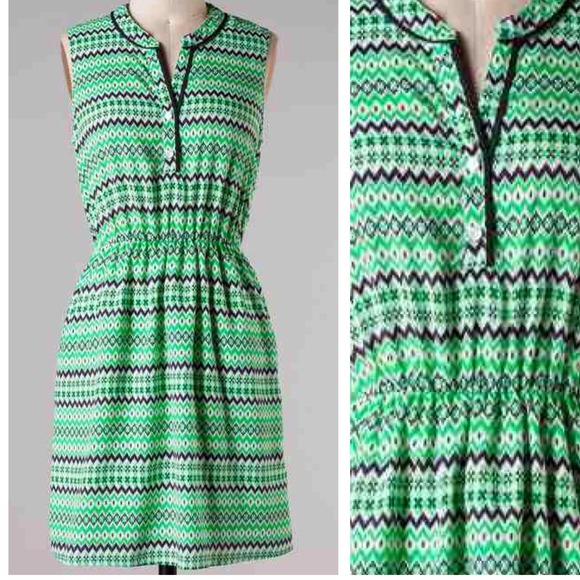 ❌❌SOLD❌❌Kelly Green and Navy Sleeveless Dress