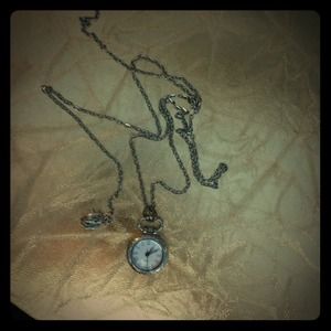 Long roman numeral watch necklace