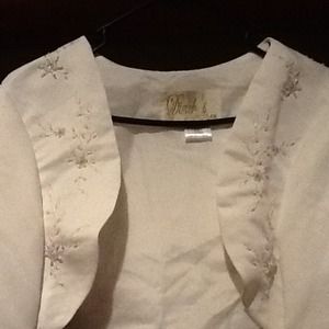 Beaded ivory wedding jacket.