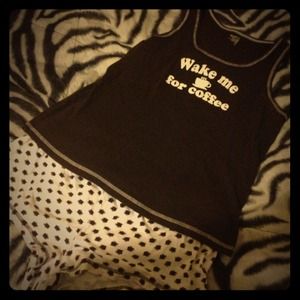 "Wake me up for coffee" pjs