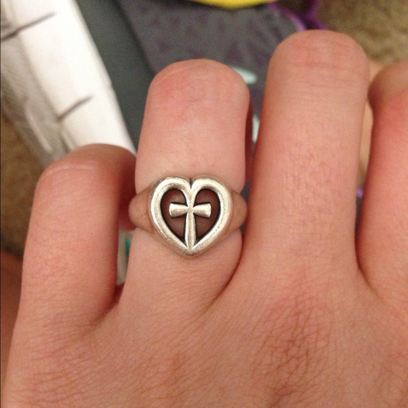 James Avery cross/heart ring