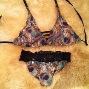 REDUCED !!! Peacock bikini