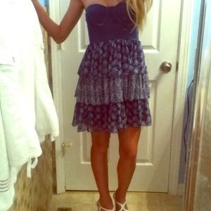 Blue patterned dress!