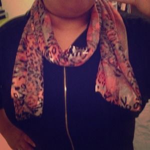 A pink gray cheetah spotted scarf how beautiful!!!