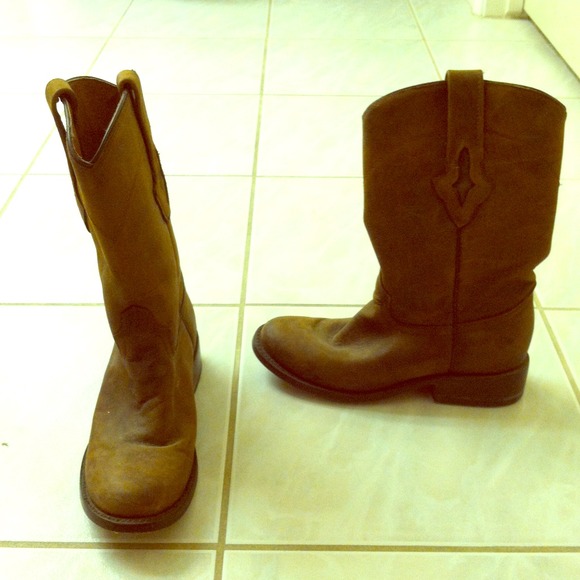 1" Brown Leather Boots