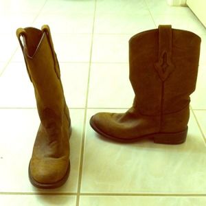 1" Brown Leather Boots