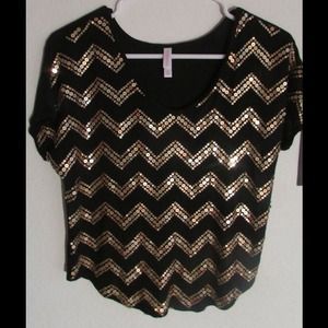 ❗TRADED❗ black shirt with gold chevron stripes