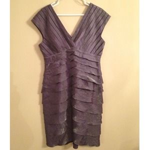 Adrianna Papell Shutter Pleat Satin Dress