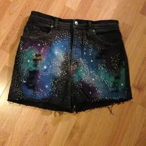 High waisted Galaxy Shorts