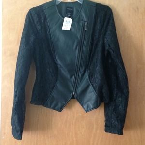 Black leather and lace Therapy jacket