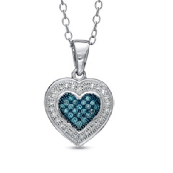 Jewelry - Reduced!! Zales Blue Sapphire Heart necklace