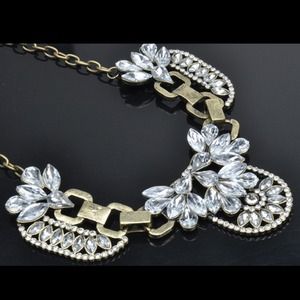 Crystal Cluster Statement Necklace