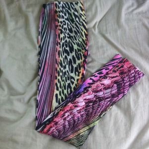 Colorful animal print leggings.