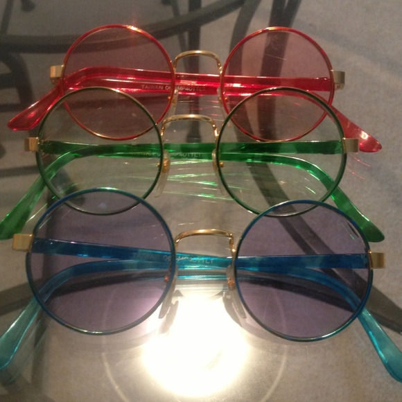 Vintage sunglasses blue green pink