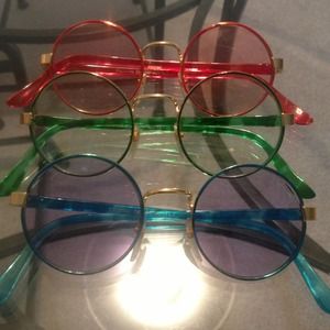 Vintage sunglasses blue green pink