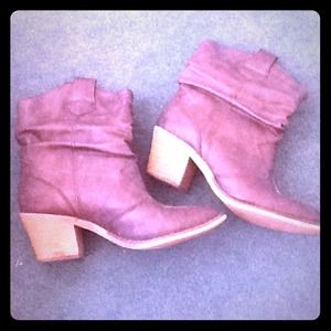 Brown pleather cowboy boots