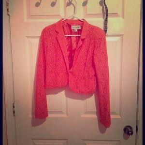 Pink rose lace blazer