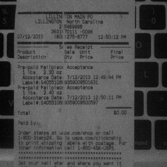 Shipping receipt for @maca88 & @sammyree611