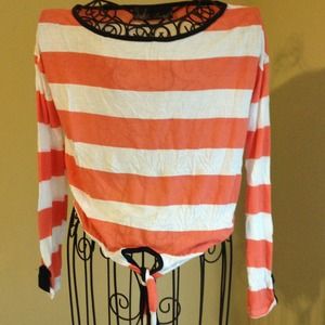 Orange and white top