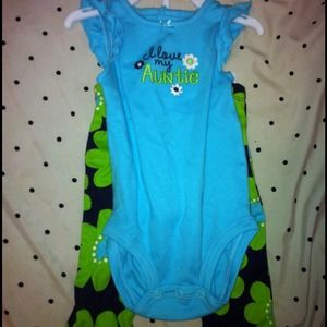 Baby girl 6 month I love my auntie outfit