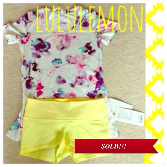 SOLD in bundle!!! Lululemon yellow boogie short