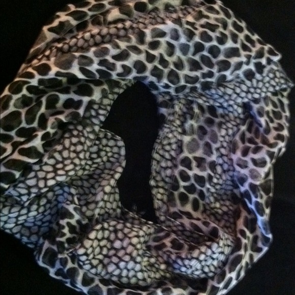 Sheer leopard print scarf
