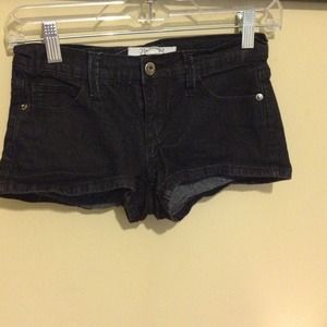 Black denim shorts