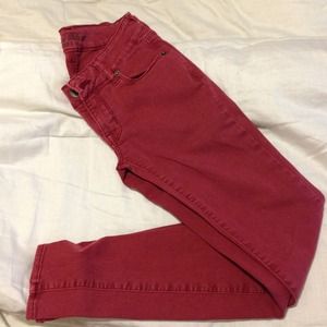 Burgundy jeans