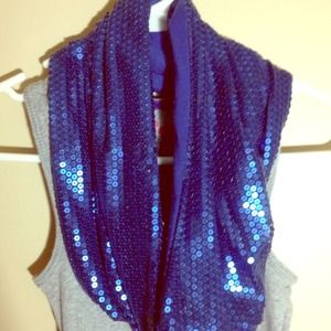 Royal Blue Sequin Infinity Scarf
