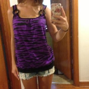 Purple zebra stripe top